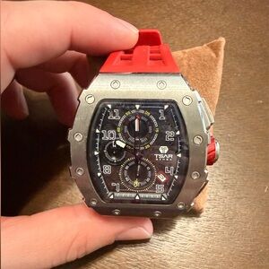Red Tsar Bomba like Richard Mille Sport Chronograph Watch for Men